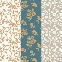 Gold floral patterned background vector