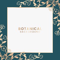 Gold botanical square framed vector