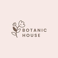 Botanical house flower badge vector