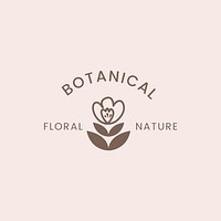 Botanical floral rose badge vector