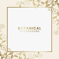 Gold botanical square framed vector