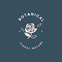 Botanical floral rose badge vector
