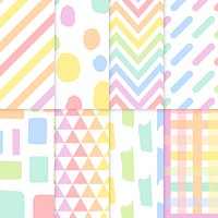 Seamless pastel patterns vector set