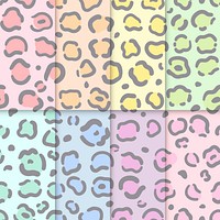 Collection of seamless colorful animal patterns vector
