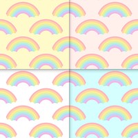 Seamless pastel patterns vector set