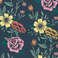 Vintage seamless floral patterned background