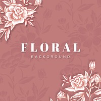 Blank colorful hand drawn floral background