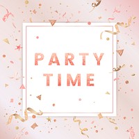 Confetti party time invitation vector