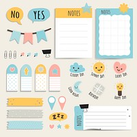 Cute sticky note papers printable set