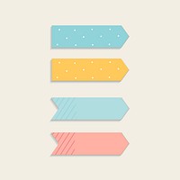 Colorful sticky reminder note papers set