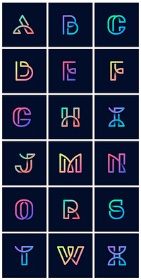 Colorful retro alphabets vector set