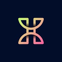 Retro colorful letter X vector