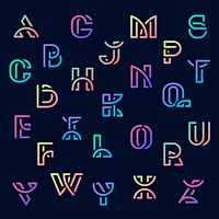 Colorful retro alphabets vector set
