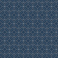 White geometric seamless patterns set on a blue background