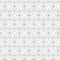Black geometric seamless patterns set on a white background
