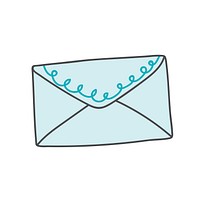 Blue envelope doodle style vector