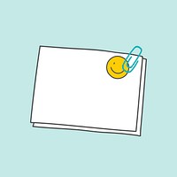 Blank note paper clipped with smiling sticker vector