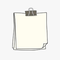 Blank white note paper with paperclip vector