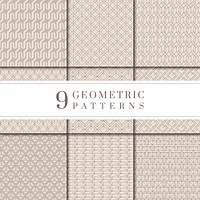 Set of geometric patterned backgrounds vector