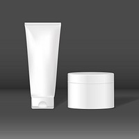 Set of white package mockups for skin care vector