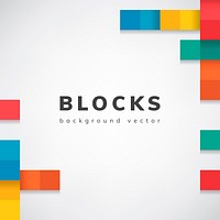 Colorful blocks on blank white background vector