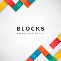 Colorful blocks on blank white background vector