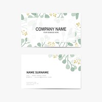 Foliage white business card template vector