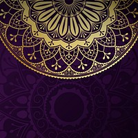 Golden mandala pattern on black background