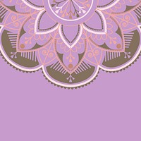 Purple and brown mandala pattern on purple background