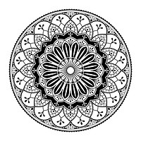 Black mandala pattern on white background