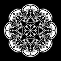 White mandala pattern on white background