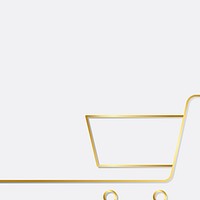 Golden shopping cart icon vector