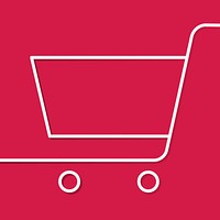 White shopping cart icon vector
