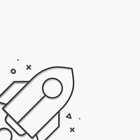 Black rocket ship icon vector