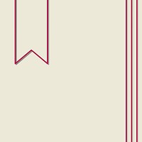 Red bookmark vector on beige background