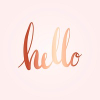 Hello handwritten typography style vector