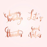 Let&#39;s go typography style vector set