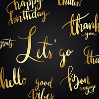 Let&#39;s go typography style vector set