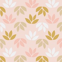 Simple pattern of leaves on pink background