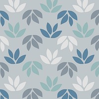 Simple pattern of leaves on blue background