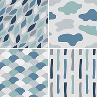 Collection of simple pattern vectors illustration