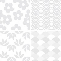Light gray seamless pattern set vector