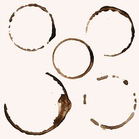 Five coffee ring stains vector<br />