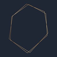 Golden hexagon frame template vector