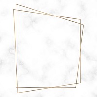 Golden trapezoid frame template vector