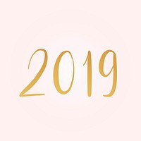 Year of 2019 typography style vector