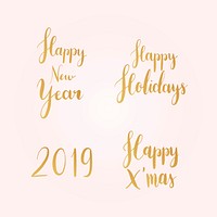 Set of Christmas holiday typography vectors