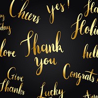 Thank you typography style vector set
