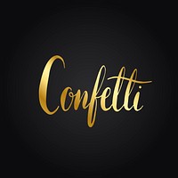 Confetti wording typography style vector