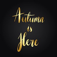 Autumn is here typography style vector